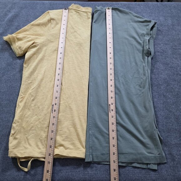 T Shirt Women L Lot of 2 Banana Republic Olsen Yellow Green SS Cotton Mix Casual - Picture 12 of 16